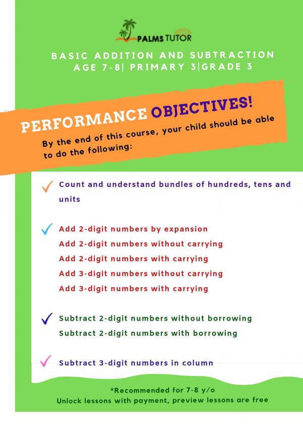 Basic addition and subtraction (Age 7-8)